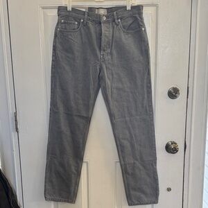 Everlane Women's Charcoal Straight Jeans  Relaxed Organic Cotton Sz 28 Tall